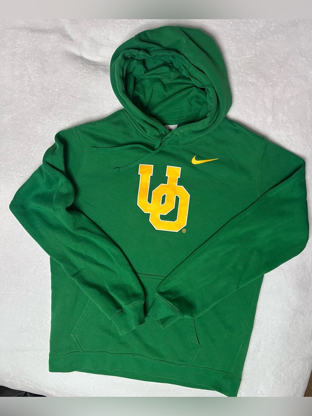 Nike University of Oregon Green Crewneck Hoodie with Yellow Logo